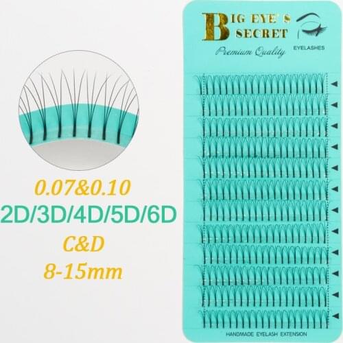 Big Eyes Secret 2D3D4D5D6D Lashes Korean Silk Premade Fans Individual Eyelashes Pre made Volume Fans Eyelashes Extension