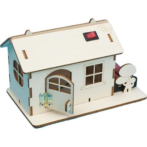 1Set DIY Model Bedroom Cabin Pretend Play House Toy Set Interactive & Educational Role Play Game Handcraft Material 69HE