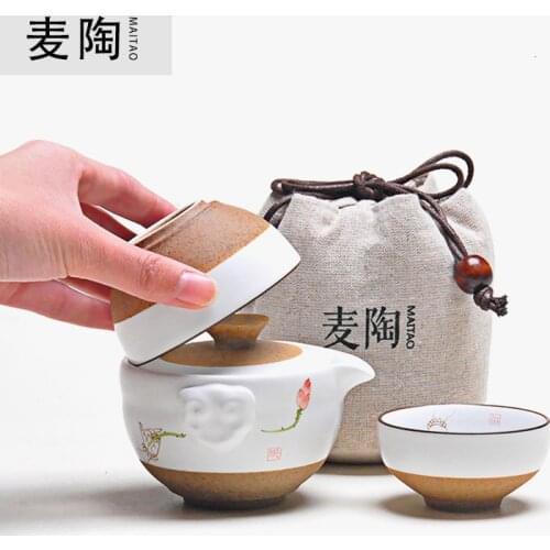 Express one person tea cup pot hand-painted ceramic teapot teacup small portable tea travel kungfu oolong puer tea set