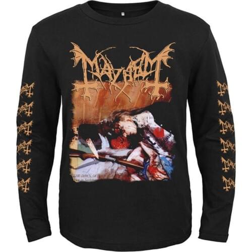 3 designs harajuku Norway rock Mayhem band Vintage Punk rocker men women full long sleeves shirt heavy metal black tee fitness