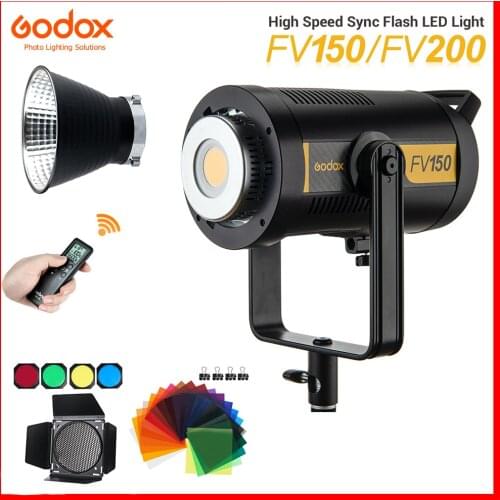 Godox FV150 150W / FV200 200W High Speed Sync Flash Continuous LED Light CRI 95+ TCLI 96+ 1/8000S HSS Built-in 2.4G vs SK400II