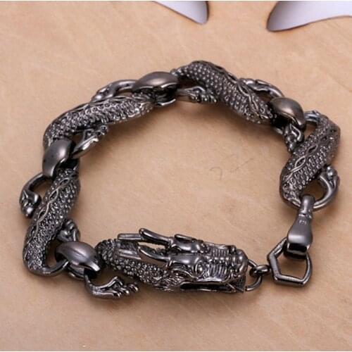 H007 silver fashion jewelry 925 jewelry silver plated bracelet Black Dragon Bracelet /QRRYNHXN GCQVGYRJ