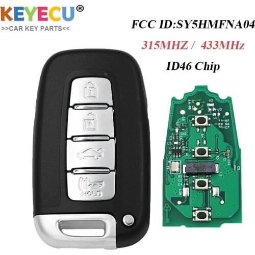 KEYECU 315MHz 433Mhz Car Smart Remote Key For Hyundai lantra Genesis Veloster Equus Tucson Sonata Azera 2009-2015 SY5HMFNA04