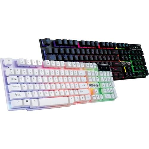 Hot sale English Backlight Gaming Keyboard Wired Teclado Gamer Floating LED Backlit USB Similar Mechanical Feel