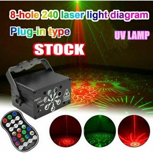 Led Disco Light Voice Control Music Laser Projector Lights 128 Patterns Stage Lights Effect Party Show with Controller