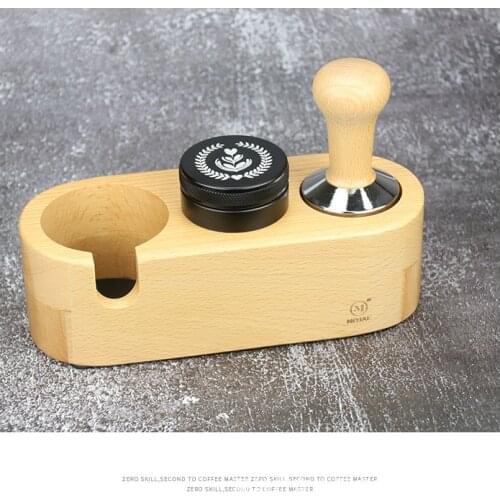 Best SalesHousehold 51mm 53mm/ 58mm Solid base Wood Espresso Tamper Stand Coffee Filter Tamper Holder Support Coffee Accessories