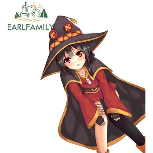 EARLFAMILY 13cm x 10cm For Megumin Funny Car Stickers Vinyl Car Wrap Decal Scratch-Proof Motorcycle Sticker For JDM SUV RV