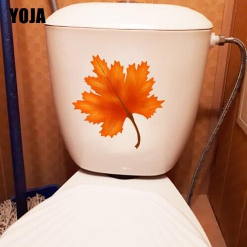 YOJA 20.4*20.4CM Red Maple Leaf Cartoon Wall Decor Home Room Bathroom Toilet Sticker T1-1015
