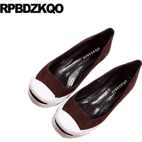 Genuine Leather Footwear Low Heels Kitten Runway Round Toe Designer 2021 Ladies Luxury Shoes Women Designers High Quality Suede