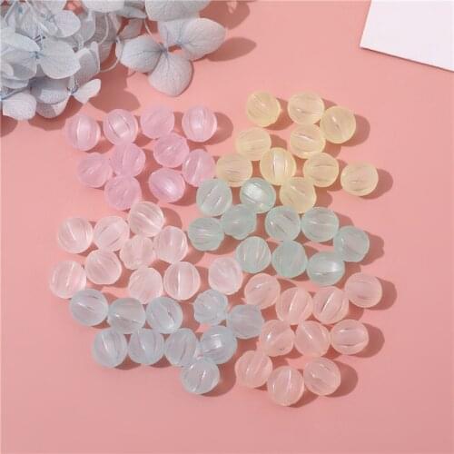 Wholesale 200pcs/lot 8mm color Matte geometry pumpkin rounds shape acrylic beads diy jewelry earring/bracelet accessory