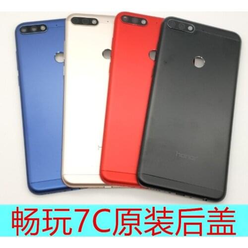 Original Metal back cover Battery Cover For Huawei honor enjoy 7C With Audio +- Buttons Boot Keys Camera Glass Lens with frame