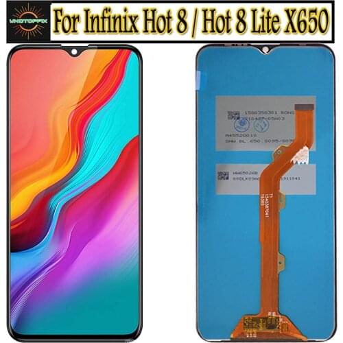 Original For Infinix Hot 8 X650C LCD Display Touch Screen Digitizer Assembly 6.52" X650B X650D X650 Hot 8 Lite LCD Replacement