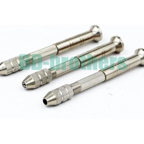 0.5 - 2.5mm Four Heads Hand Drill Chuck Swivel Head Pin Vise Watch Maker Repair Steel Tool Hand Work Clamps Anchors 500pcs/lot