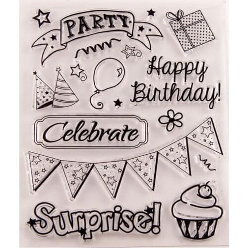 Cake Balloon Transparent Clear Silicone Stamp Seal Cutting DIY Scrapbooking Rubber Stamping Coloring Diary Decoration Reusable