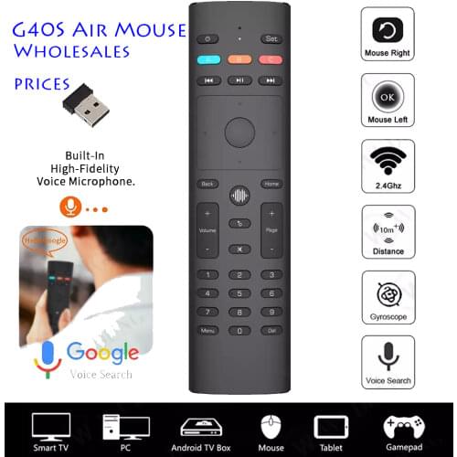 G40S Air Mouse 2.4G Wireless 33 Keys remote controller Voice Gyro Control IR Learning Control for Android smart Tv Box pc 2020