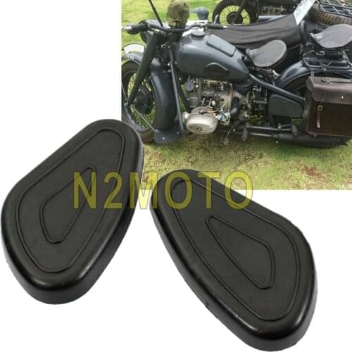 2pcs Black Motorcycle Fuel Oil Tank Rubber Pads For Zundapp DB DS DBK KS KS750 M72 R12 R75 R51 R61 R66 R71 K750 BW40 Sidecar