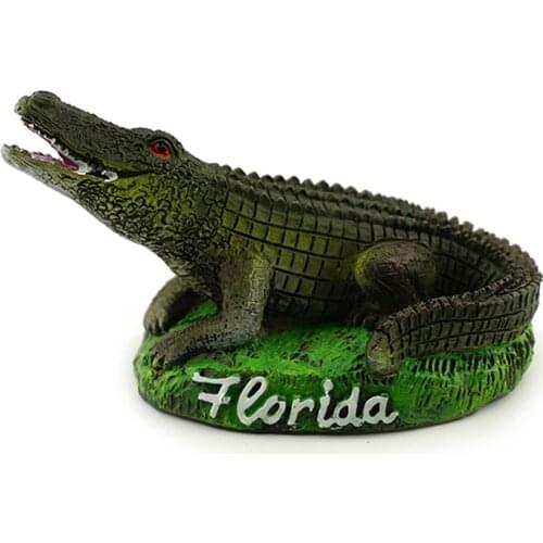 Handmade Painted Florida Crocodile Statue Creative Resin Crafts Tourism Souvenir Gifts Collection Home Decortion
