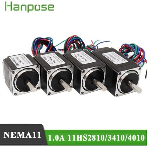 Nema11 Stepper Motor 11HS3410 4010 5010 1.0A Stepper Motor 28x34mm 40mm 50mmtwo phases 4 wires for new CNC router