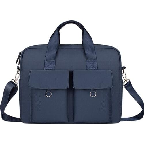 Navy blue Laptop Bag 13.3 14 15.6 inch Notebook Bag Sleeve Case For Macbook Air Pro 13 15 Cover Shoulder Handbag Briefcase Bag