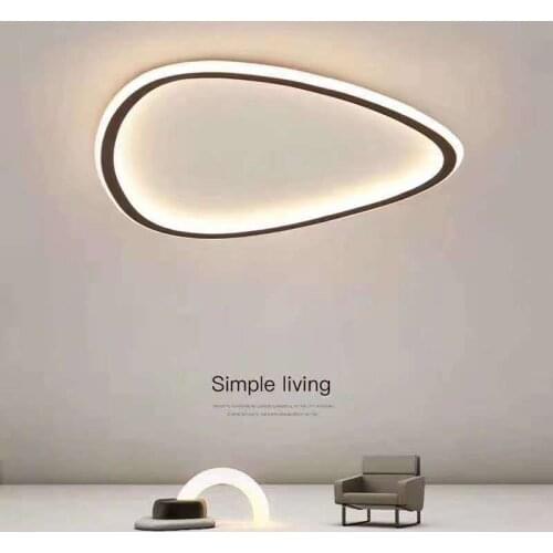 Nordic Ultra-thin Led Chandeliers Side-emitting Special-shaped Living Room Bedroom Lighting Black White Lustre Ceiling Lights