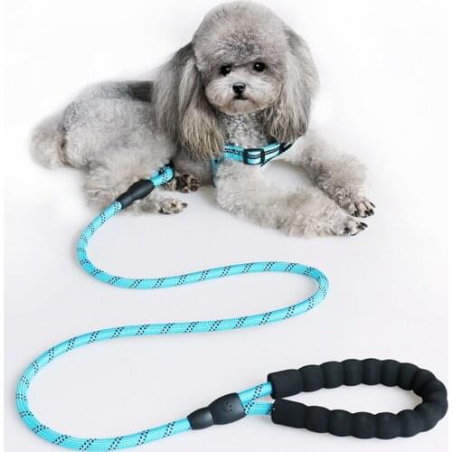 Dog Leash Reflective Traction Rope Nylon Round Rope Explosion-proof Foam Cotton Handle Dog Walking Traction Belt Pet Supplies