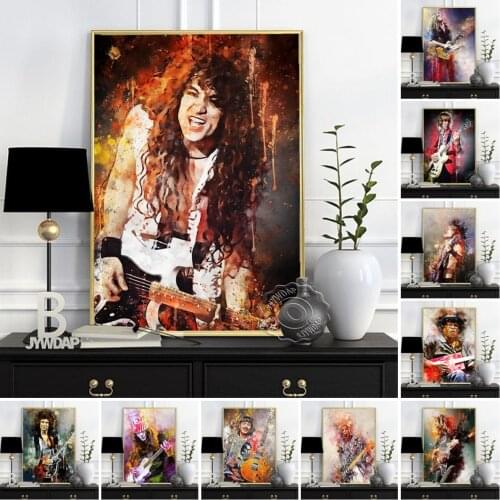 Rock Star Alvin Lee Dark Bg Alex Scolnick Vintage Bob Dylan Guitarist Neo-Expressionism Poster, Fashion Singer Home Wall Decor