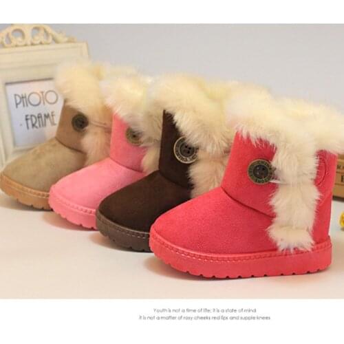 Winter Baby Girls Boys Snow Boots Warm Outdoor Children Boots Waterproof Non-slip Kids Plush Boots Infant Cotton Shoes