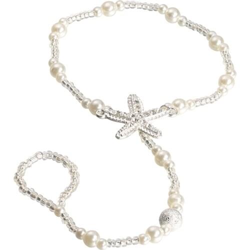 1PCS/2PCS Vintage Imitation Pearls Anklet Women Bohemia Foot Beads Boho Ankle Bracelet Toe Beach Jewelry Fashion