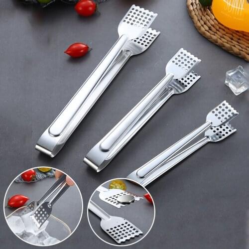 1pc Stainless Steel Food Tongs Anti Heat Bread Clip Pastry Clamp Barbecue Tongs Kitchen Utensils Cooking Kitchen Accessories
