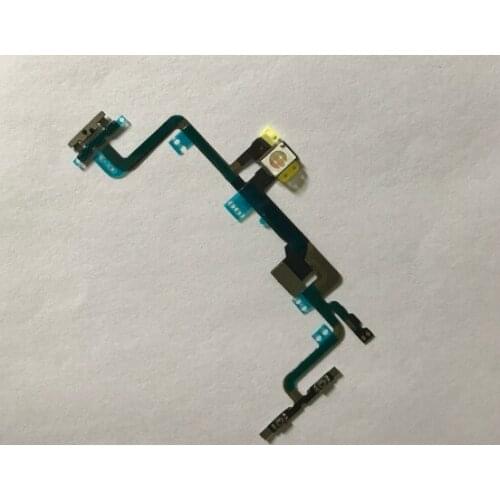 100pcs New 7G Power On/Off Volume Mute Switch Flex Cable with Metal Bracket Replacement for iPhone 7 7g Plus