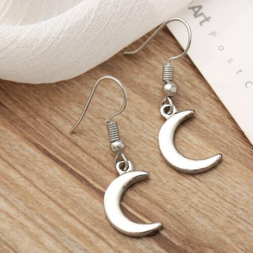 2019 New South Korean Personalized Fashion Moon Earhook Female Earrings Simple Medium earrings for women girl jewelry wholesale