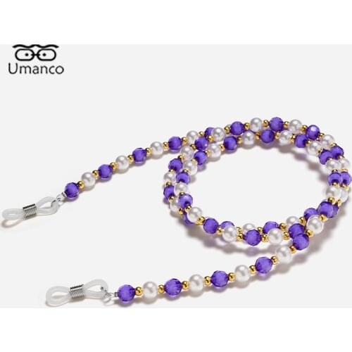 2021 Umanco Fashion Sunglasses Chain for Women Beads Imitation Pearls Mask Glasses Chain Colorful Reading Glasses Chains Jewelry