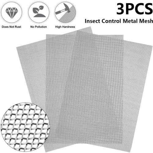 3Pcs Stainless Steel Woven Mesh 20 Mesh Wire 1mm Mesh Rodent Insect Control Anti-mouse Metal Pest Proofing Mesh Sheet 21 * 30cm