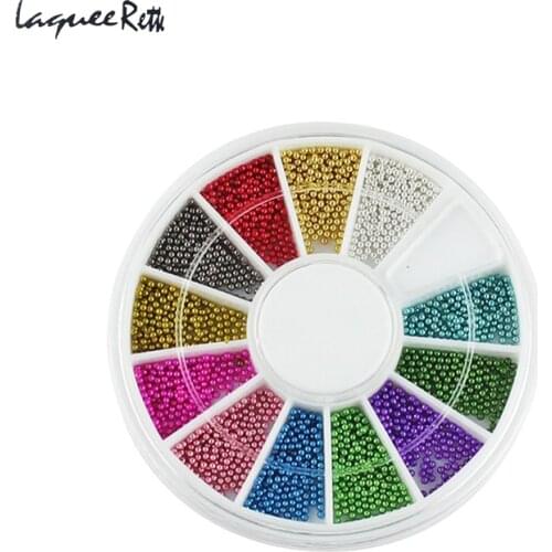 3D Metal Nail Art Decoration Beads Multi-size Tips Nail Sticker Sequins DIY Manicure Nail Art Rhinestones Decoration in Wheel