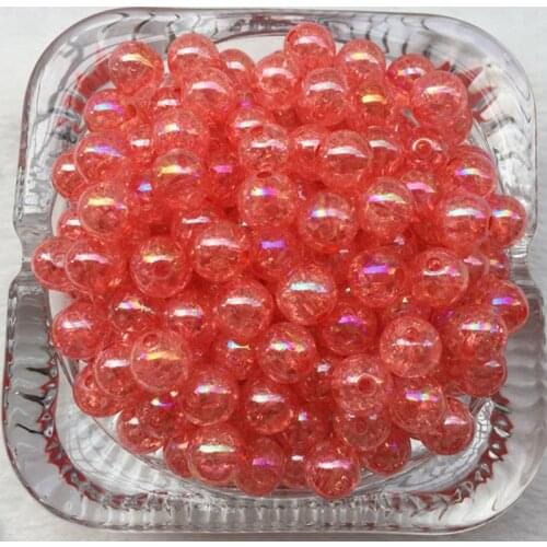 40pcs 8mm Water red AB Chunky crack Beads Jewelry Bubblegum Necklace