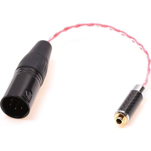 4PIN XLR Male to 3.5mm Female Trrs Balanced Audio Adapter Silver Plated Cable Compatible For HiFiMan 3.5mm 4pin