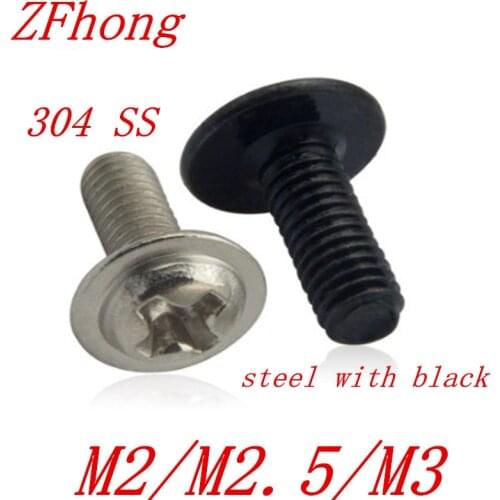 50Pcs M2 M2.5 M3 Stainless Steel Phillips Round Washer Head Machine Screw Case Precision Computer Motherboard Screw