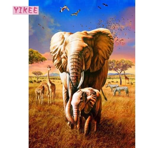 H1100 full diamond painting,diamond embroidery diy,full drill diamond painting Mother and son of elephants