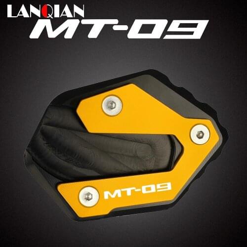 Motorcycle Aluminum Kickstand Foot Side Stand Enlarger Pad Support Plate For Yamaha MT09 MT-09 Tracer 900 GT XSR900 FZ09 XSR 900