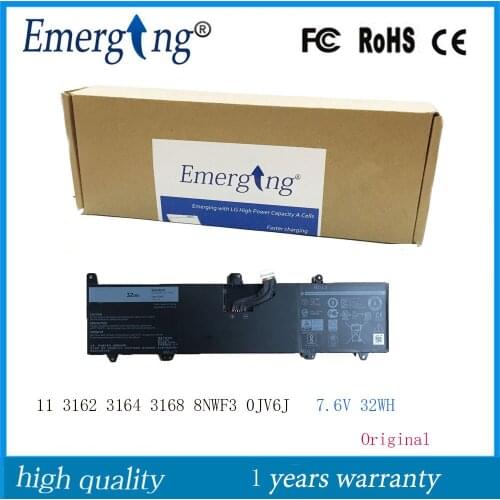 7.6V 32Wh New Original Laptop Battery 0JV6J for Dell Inspiron 11 8NWF3 3000 3162 3164 3168 Series
