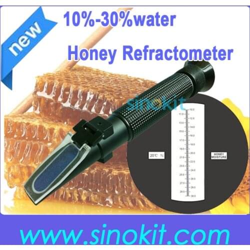 Free Shipping Cheaper Honey 10%-30%water Plastic Hand Refractometer without calibration oil P-RHF-30ATC