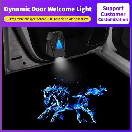 2Pcs Custom-made Wireless Car Projector Light Customization Car Auto Door Light Dynamic Logo Pattern LED Projector Welcome Light