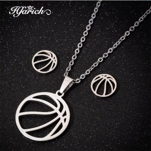 Hfarich Trendy Basketball Necklaces For Men Stainless Steel Gold Long Chain Necklace Women Unisex Jewelry Lovers Gift