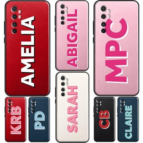 Pastel Custom Initials Monogram Shadow Funda For POCO X3 Pro F3 M3 Case For Xiaomi Mi 11 Ultra Mi Note 10 Lite 9T 10T Pro Cover