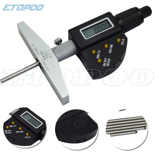 0-150mm digital depth micrometer 6inch 0.001mm Electronic Depth Micrometer Base Machinist Mico Gauge deep micrometer