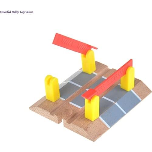 Wooden Railway Accessories Railroad Crossing Bridge Train Slot Track Toys For Baby Children Gift High Quality
