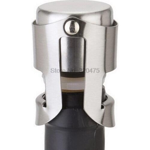 By dhl 100pcs Portable Stainless Latches and Silicone Sealer Champagne Sparkling Wine Bottle Stopper Sealer Bar Wine Plug