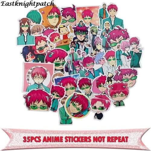 E2561 35pcs Anime Sticker Pack Fans Cosplay Scrapbooking Diy Phone Laptop Decoration