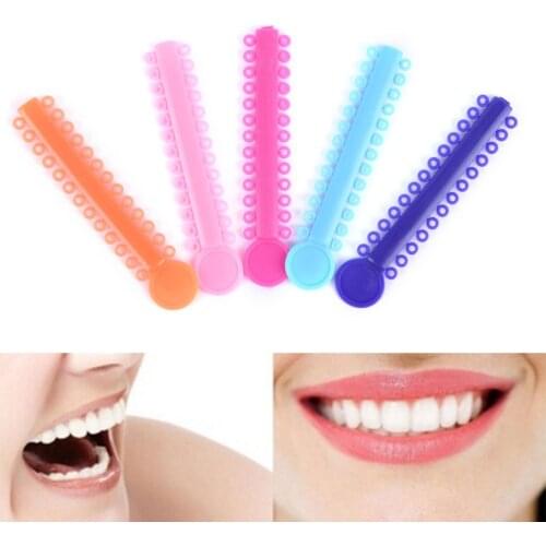 20 Sticks Teeth Whitening Plastic Unisex Multi Colors Braces Bands Dental Ligature Ties Orthodontics Elastic Rubber Bands