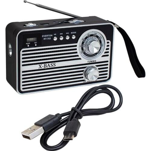 Everton Rt-703bt Usb/sd/fm/aux-Backed Nostalgic Radio